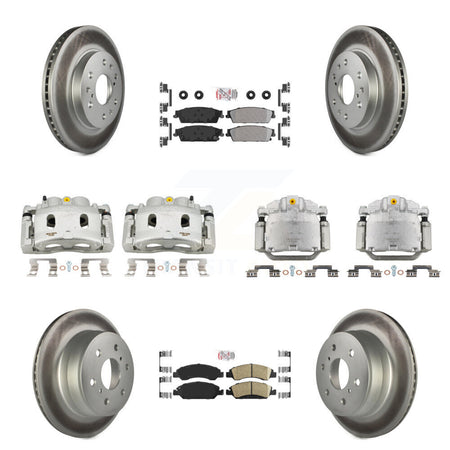 Front Rear Brake Caliper Coat Rotors Ameribrakes Pad Kit (10Pc) For Chevrolet GMC Sierra KCG-102035N
