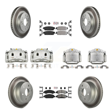 Front Rear Brake Caliper Coat Rotors Semi-Metallic Pad Kit (10Pc) For Chevrolet GMC 1500 KCG-102036N