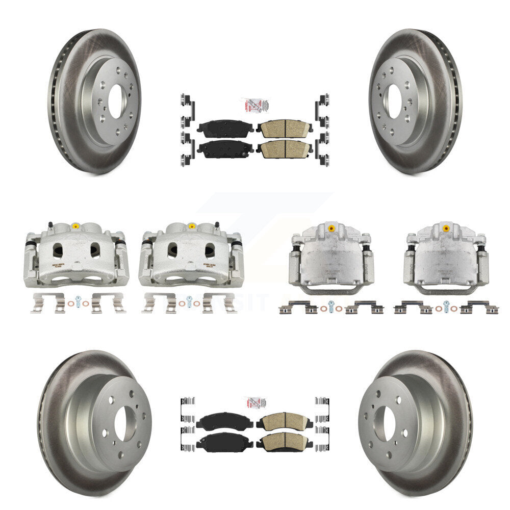 Front Rear Brake Caliper Coat Rotor Ceramic Pad Kit (10Pc) For Chevrolet GMC Sierra 1500 KCG-102038N
