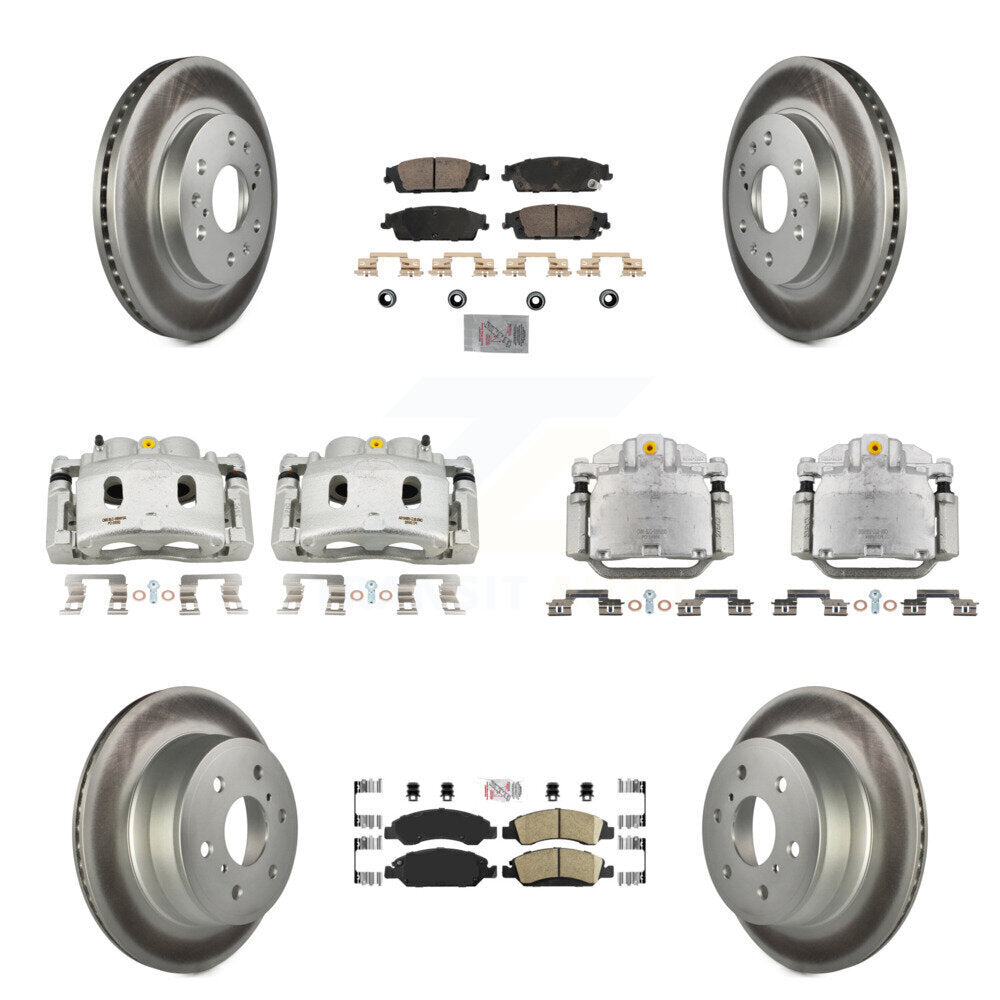 Front Rear Brake Caliper Coat Rotor Ceramic Pad Kit (10Pc) For GMC Sierra 1500 Chevrolet KCG-102040N