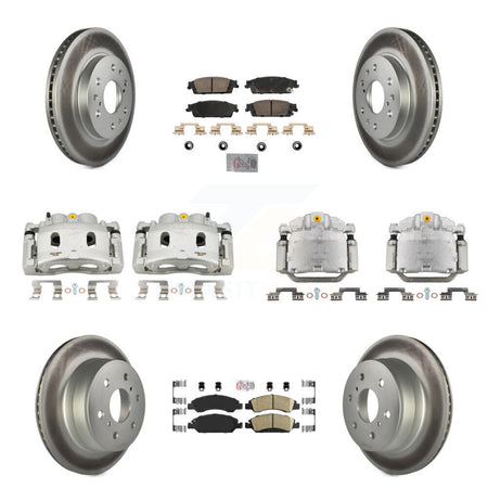 Front Rear Brake Caliper Coat Rotor Ceramic Pad Kit (10Pc) For GMC Sierra 1500 Chevrolet KCG-102040N