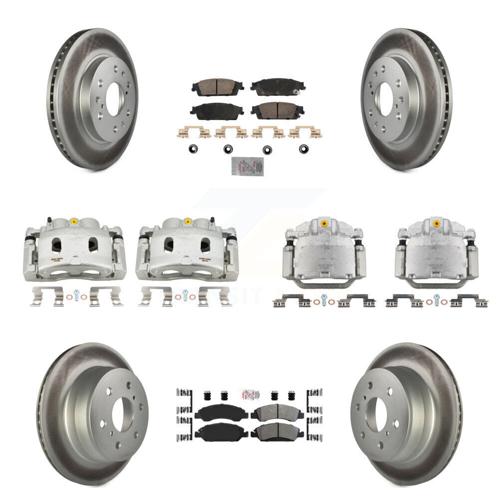Front Rear Brake Caliper Coat Rotor Ameribrakes Pad Kit (10Pc) For GMC Sierra 1500 Tahoe KCG-102042N