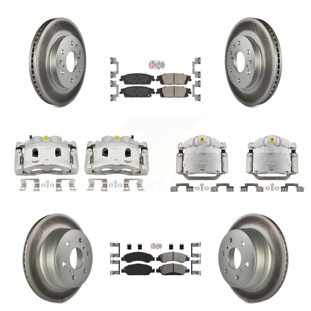 Front Rear Brake Caliper Coat Rotor Ameribrakes Pad Kit (10Pc) For GMC Sierra 1500 Tahoe KCG-102048N