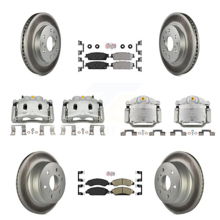 Front Rear Brake Caliper Coat Rotor & Ameribrakes Pad Kit (10Pc) For Chevrolet Avalanche KCG-102050N