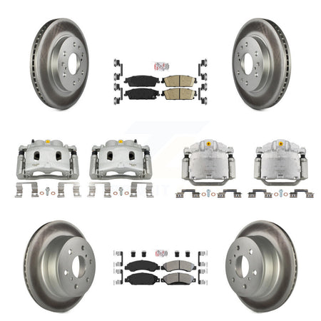 Front Rear Brake Caliper Coat Rotor & Ameribrakes Pad Kit (10Pc) For Chevrolet Avalanche KCG-102051N