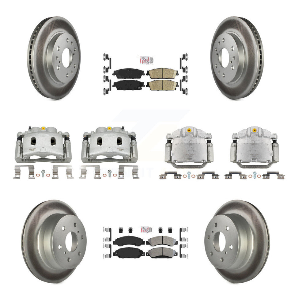 Front Rear Brake Caliper Coat Rotor & Ameribrakes Pad Kit (10Pc) For Chevrolet Avalanche KCG-102051N