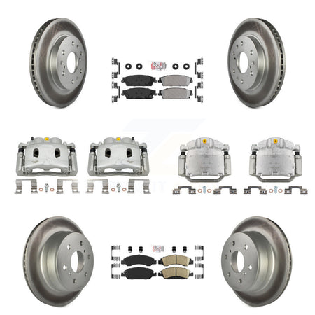 Front Rear Brake Caliper Coat Rotor & Ameribrakes Pad Kit (10Pc) For Chevrolet Silverado KCG-102053N