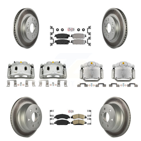 Front Rear Brake Caliper Coat Rotor & Ameribrakes Pad Kit (10Pc) For Chevrolet Silverado KCG-102054N