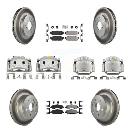 Front Rear Brake Caliper Coat Rotor Semi-Metallic Pad Kit (10Pc) For Chevrolet Silverado KCG-102055N
