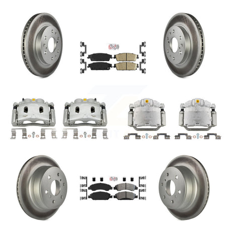 Front Rear Brake Caliper Coat Rotor & Ameribrakes Pad Kit (10Pc) For Chevrolet Silverado KCG-102058N