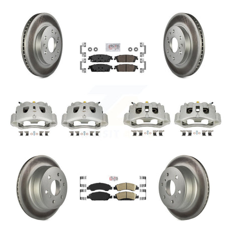 Front Rear Brake Caliper Coat Rotor Ameribrakes Pad Kit (10Pc) For Chevrolet Suburban HD KCG-102063N