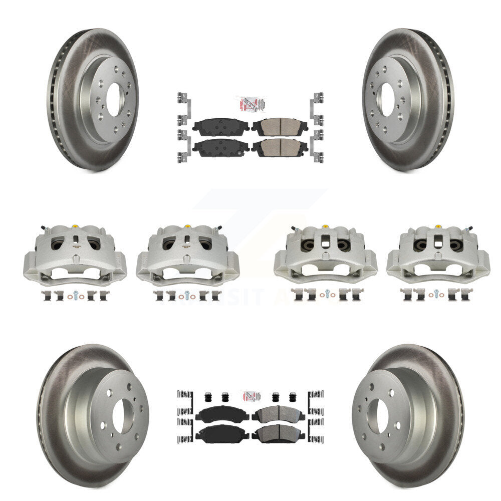 Front Rear Brake Caliper Coat Rotor Ameribrakes Pad Kit (10Pc) For Chevrolet Suburban HD KCG-102067N