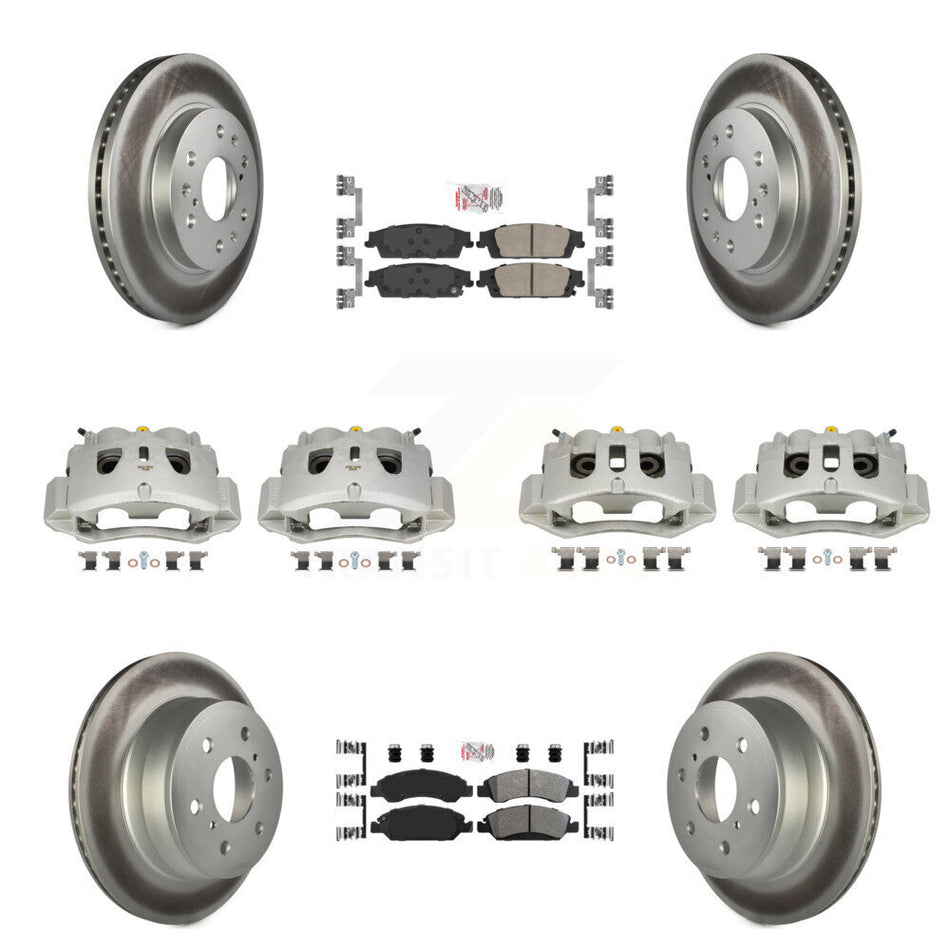 Front Rear Brake Caliper Coat Rotor Ameribrakes Pad Kit (10Pc) For Chevrolet Suburban HD KCG-102067N