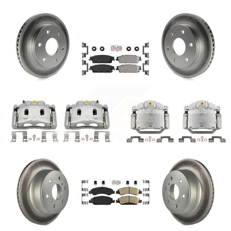 Front Rear Disc Brake Caliper Coat Rotors Ameribrakes Pad Kit (10Pc) For GMC Sierra 1500 KCG-102090N