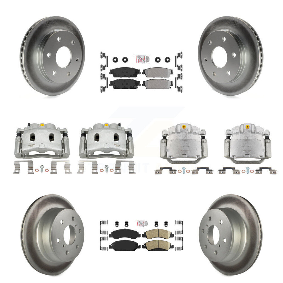 Front Rear Disc Brake Caliper Coat Rotors Ameribrakes Pad Kit (10Pc) For GMC Sierra 1500 KCG-102090N