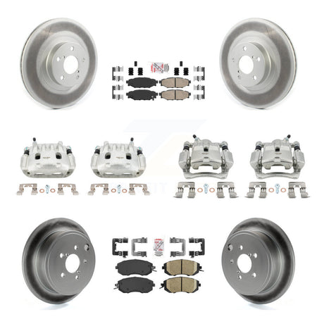 Front Rear Brake Caliper Coat Rotor & Ceramic Pad Kit (10Pc) For Subaru Impreza Forester KCG-102104N