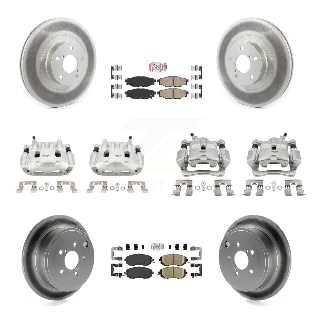 Front Rear Brake Caliper Coat Rotor & Ceramic Pad Kit (10Pc) For Subaru Impreza Forester KCG-102105N