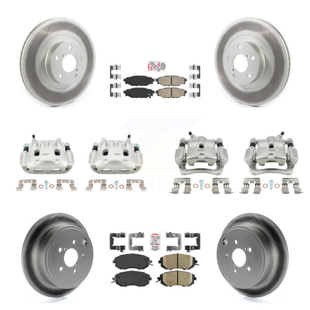 Front Rear Brake Caliper Coat Rotor & Ceramic Pad Kit (10Pc) For Subaru Impreza Forester KCG-102106N