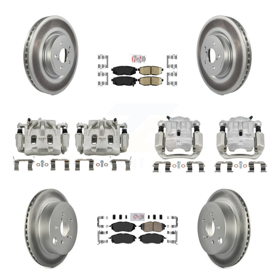 Front Rear Disc Brake Caliper Coat Rotor Ceramic Pad Kit (10Pc) For Subaru Forester 2.0L KCG-102111N