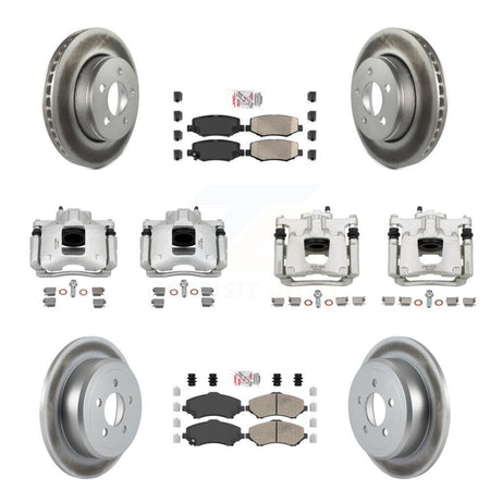 Front Rear Disc Brake Caliper Coated Rotors And Ceramic Pads Kit (10Pc) For Dodge Nitro KCG-102117N