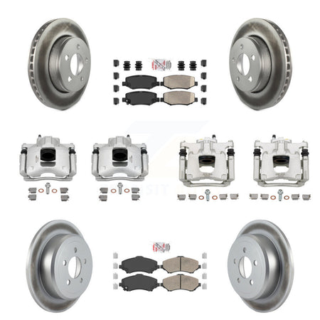 Front Rear Disc Brake Caliper Coated Rotors And Ceramic Pads Kit (10Pc) For Dodge Nitro KCG-102120N