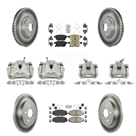 Front Rear Brake Caliper Coat Rotor And Ceramic Pad Kit (10Pc) For Toyota Corolla Matrix KCG-102121N