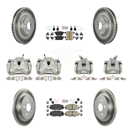 Front Rear Brake Caliper Coat Rotor And Ceramic Pad Kit (10Pc) For Toyota Corolla Matrix KCG-102123N