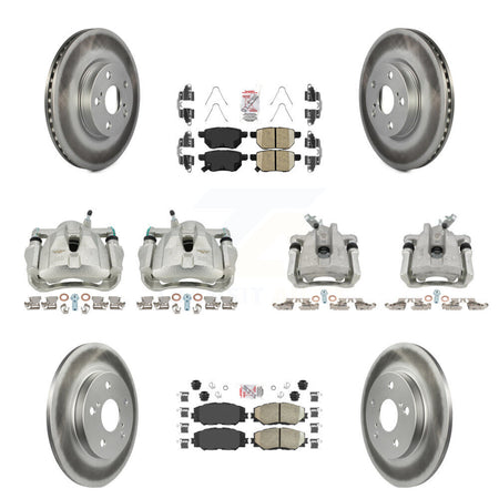 Front Rear Disc Brake Caliper Coated Rotors And Ceramic Pad Kit (10Pc) For Toyota Matrix KCG-102125N