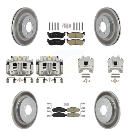 Front Rear Brake Caliper Coat Rotor And Ceramic Pad Kit (10Pc) For Ford Explorer Mercury KCG-102141N