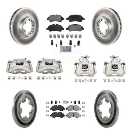 Front Rear Brake Caliper Coat Rotors & Semi-Metallic Pad Kit (10Pc) For Ford Transit-250 KCG-102147N