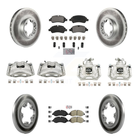 Front Rear Brake Caliper Coat Rotors & Semi-Metallic Pad Kit (10Pc) For Ford Transit-250 KCG-102148N