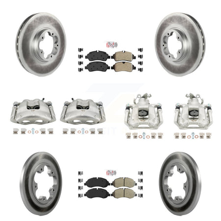 Front Rear Brake Caliper Coat Rotors & Semi-Metallic Pad Kit (10Pc) For Ford Transit-250 KCG-102154N