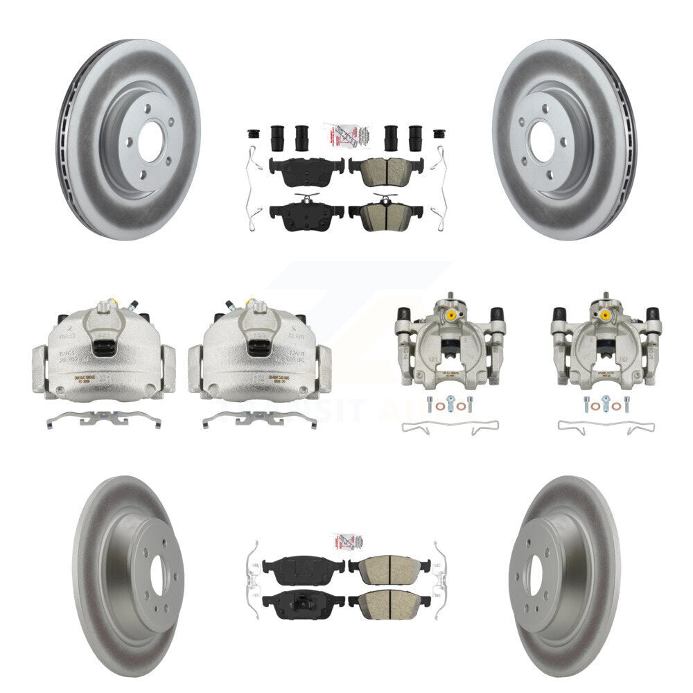 Front Rear Brake Caliper Coat Rotor & Ameribrakes Pad Kit (10Pc) For Ford Escape Lincoln KCG-102182N