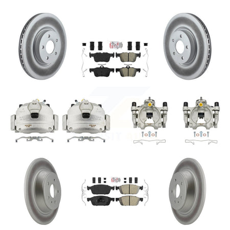 Front Rear Brake Caliper Coat Rotor & Ameribrakes Pad Kit (10Pc) For Ford Escape Lincoln KCG-102183N
