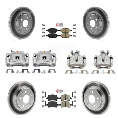 Front Rear Disc Brake Caliper Coated Rotors And Ceramic Pads Kit (10Pc) For Pontiac G6 KCG-102189N