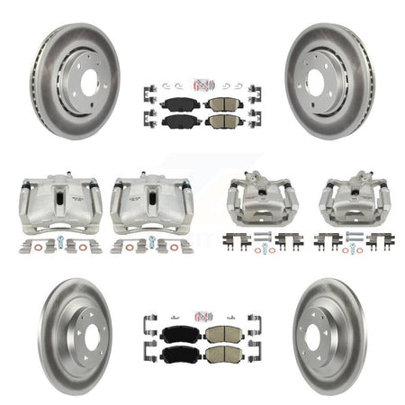 Front Rear Disc Brake Caliper Coated Rotors And Ceramic Pads Kit (10Pc) For Mazda CX-5 KCG-102227N