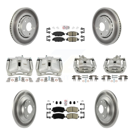 Front Rear Disc Brake Caliper Coated Rotors And Ceramic Pads Kit (10Pc) For Mazda CX-5 KCG-102228N