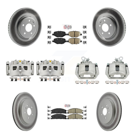 Front Rear Brake Caliper Coat Rotors Ceramic Pad Kit (10Pc) For 2013 Ford Explorer Sport KCG-102242N