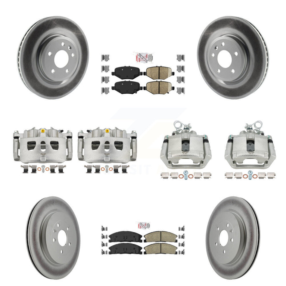 Front Rear Brake Caliper Coat Rotors Ceramic Pad Kit (10Pc) For 2013 Ford Explorer Sport KCG-102242N