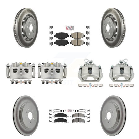 Front Rear Brake Caliper Coat Rotors Ameribrakes Pad Kit (10Pc) For Ford Explorer Police KCG-102255N