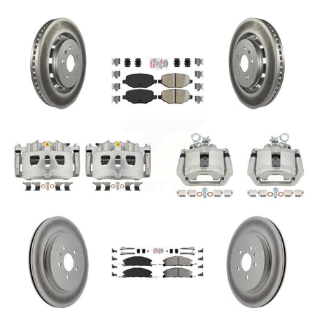 Front Rear Brake Caliper Coat Rotors Ameribrakes Pad Kit (10Pc) For Ford Explorer Police KCG-102258N