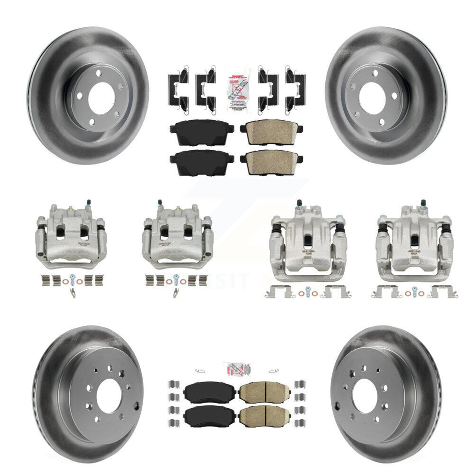 Front Rear Brake Caliper Coat Rotor And Ceramic Pad Kit (10Pc) For Ford Edge Lincoln MKX KCG-102271N