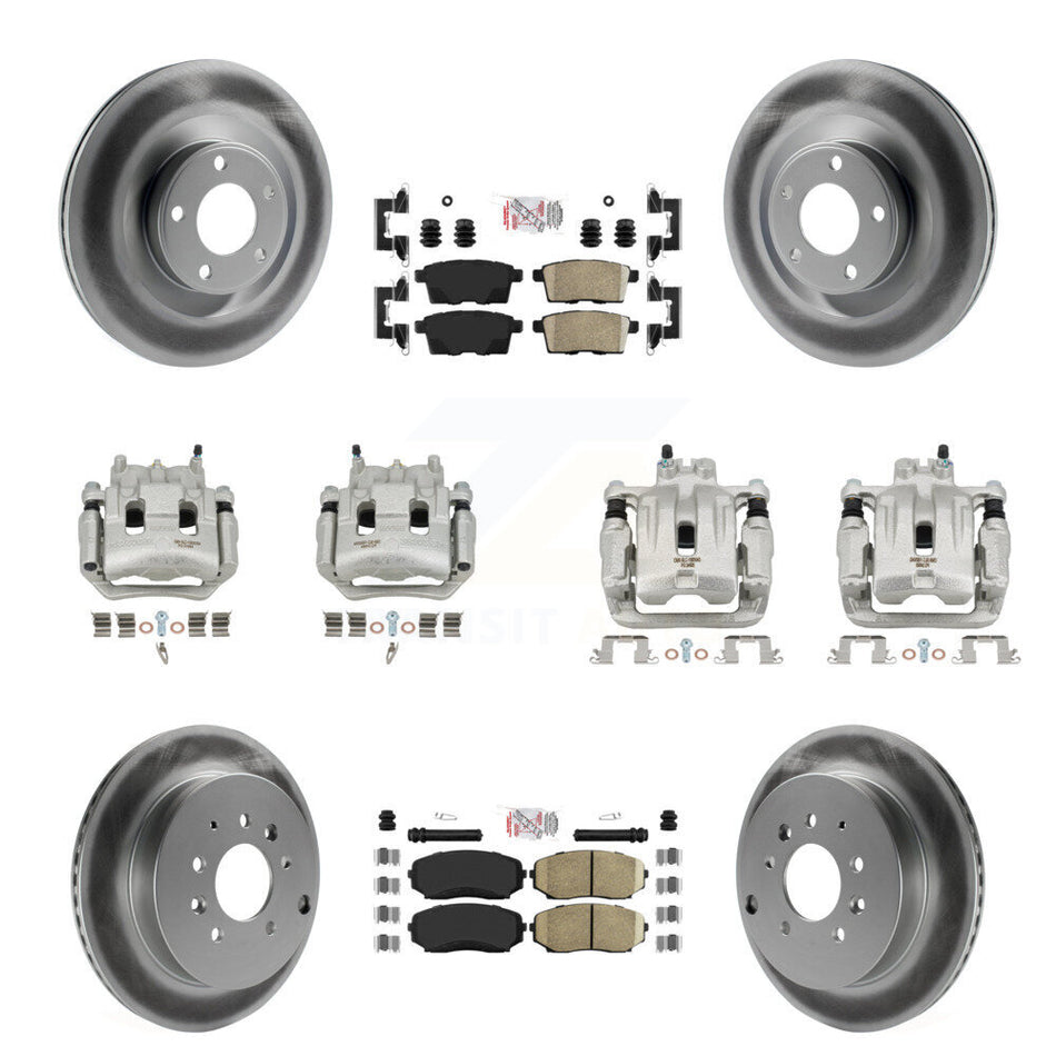 Front Rear Brake Caliper Coat Rotor And Ceramic Pad Kit (10Pc) For Ford Edge Lincoln MKX KCG-102274N