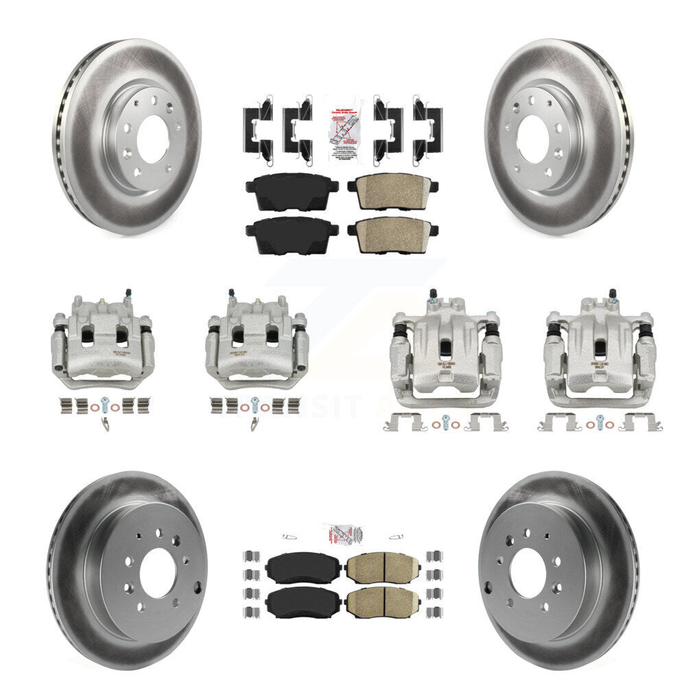 Front Rear Brake Caliper Coat Rotor Ceramic Pad Kit (10Pc) For 2007-2009 Lincoln MKX FWD KCG-102275N
