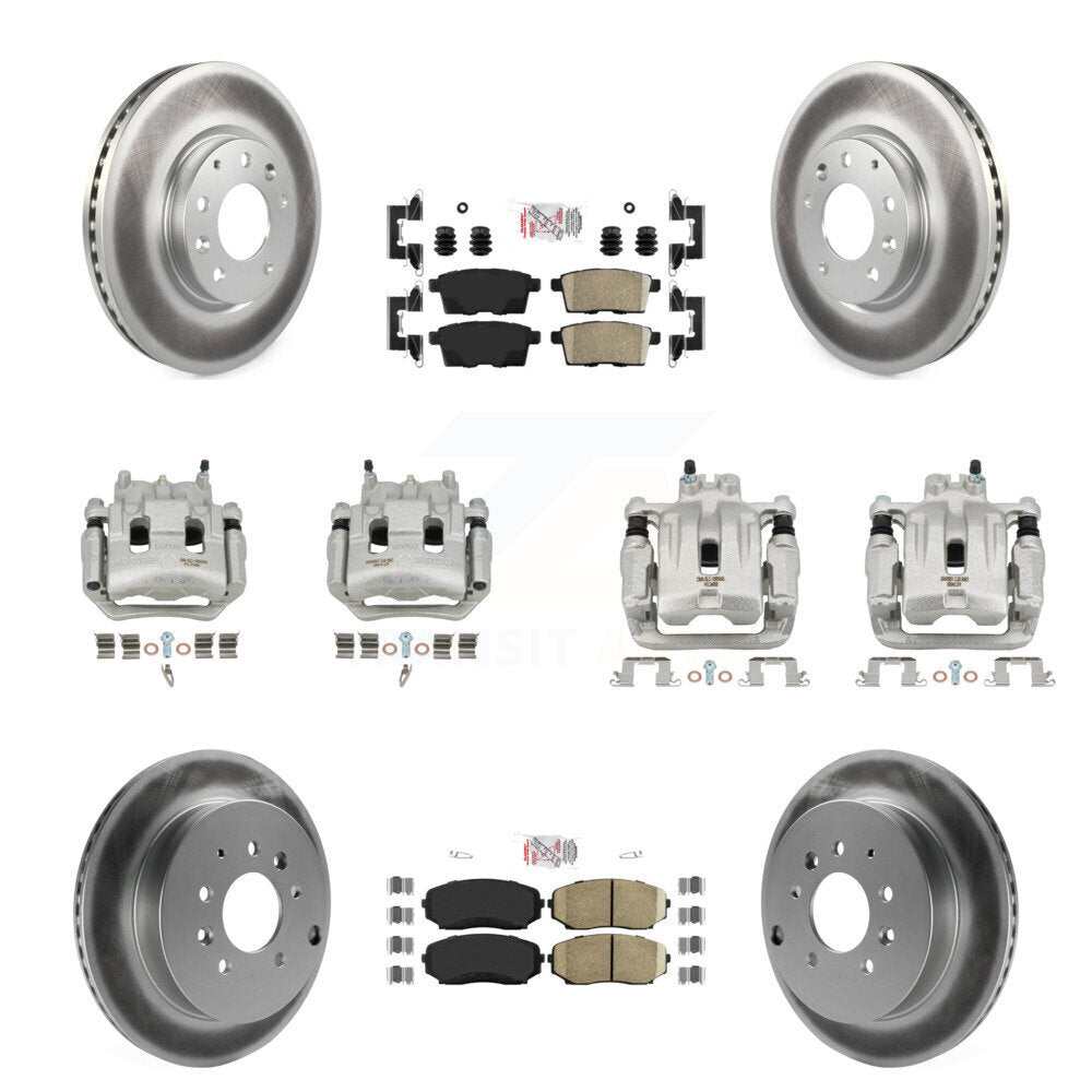 Front Rear Brake Caliper Coat Rotor Ceramic Pad Kit (10Pc) For 2007-2009 Lincoln MKX FWD KCG-102277N
