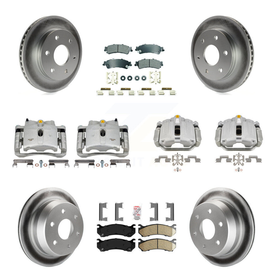 Front Rear Brake Caliper Coat Rotor Ameribrakes Pad Kit (10Pc) For Chevrolet GMC 1500 XL KCG-102302N
