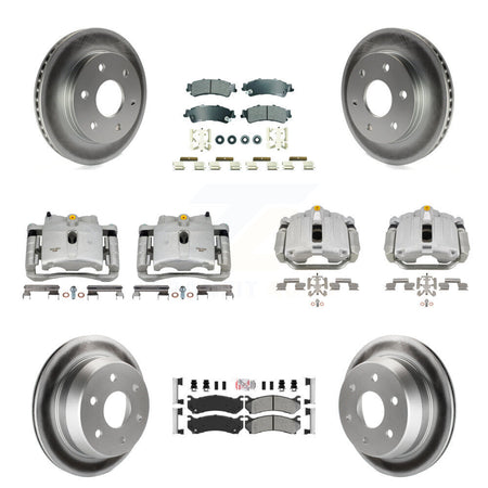 Front Rear Brake Caliper Coat Rotors Semi-Metallic Pad Kit (10Pc) For Chevrolet GMC 1500 KCG-102303N
