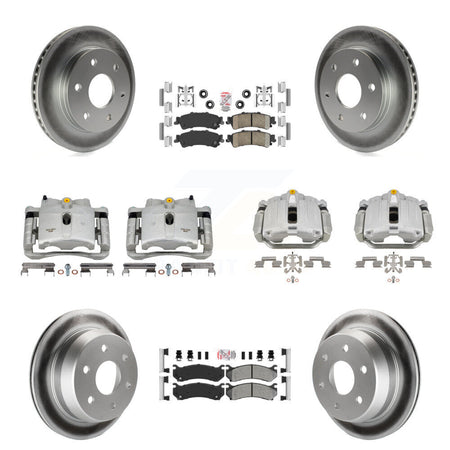 Front Rear Brake Caliper Coat Rotor Ameribrakes Pad Kit (10Pc) For Chevrolet GMC 1500 XL KCG-102305N