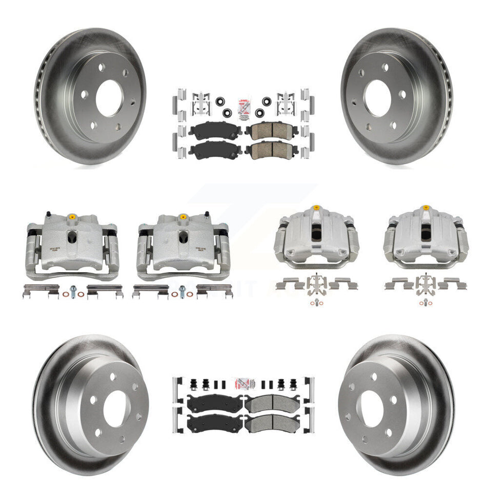 Front Rear Brake Caliper Coat Rotor Ameribrakes Pad Kit (10Pc) For Chevrolet GMC 1500 XL KCG-102305N