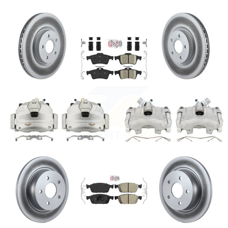 Front Rear Disc Brake Caliper Coated Rotors And Ceramic Pads Kit (10Pc) For Ford Escape KCG-102332N